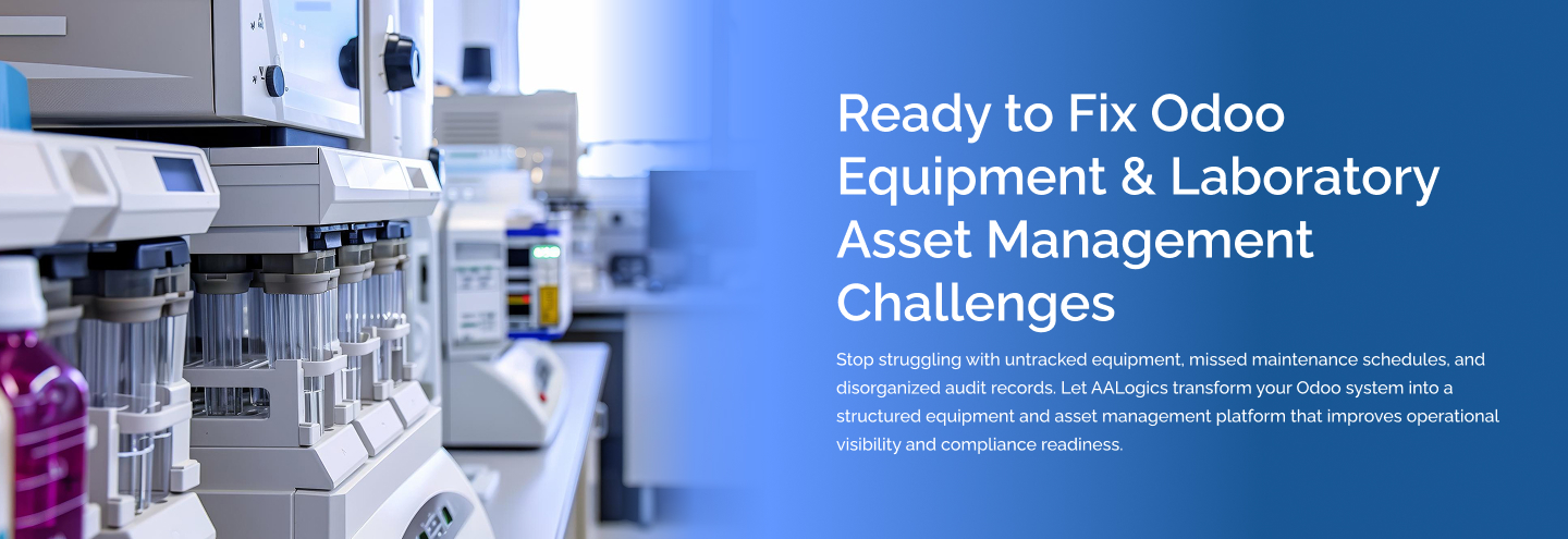 Odoo Equipment Laboratory Asset  Maintenance Management Optimization Services Banner